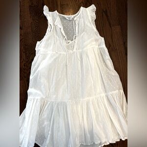 Emerson Fry India Collection White Swiss Dot Sleeveless Sundress